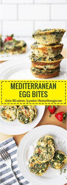 the cover of mediterranean egg bites with spinach and cheese