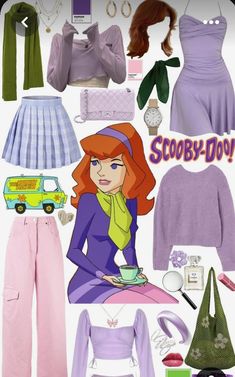 J Daphne Costume With Jeans, Dephane Scooby Doo Costume, Daphanie Costume, Film Characters Costumes, Mystery Inc Costumes, Scooby Doo Characters Costumes