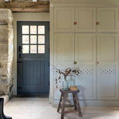 the entryway is clean and ready for guests to use it as a storage space