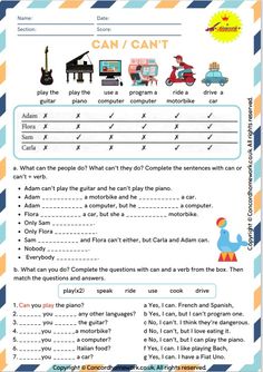 an english worksheet with words and pictures for children to use in the classroom