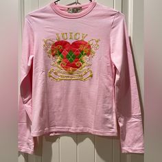 Very Good Quality With Stretch Cotton Fabricthe Chest Logo Is Printed On Velvet Material Sizem Pink Y2k Long Sleeve T-shirt, 90s Long Sleeve T-shirt For Spring, 90s Style Long Sleeve T-shirt For Spring, Pink Y2k Tops For Winter, Pink Y2k Style Winter Tops, Pink Y2k Winter Tops, Pink Long Sleeve Y2k T-shirt, Thrift Inspiration, Poshmark Clothes