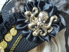 Ladies Black Pirate Hat With Coins, Halloween Pirate Hat, Renaissance Tricorn Hat, Gasparilla Pirate Hat 22.5 Inside - Etsy Tricorn Hat, Black Pirate, Pirate Hat, Pirate Hats, Costume Hats, Costume Accessories, Headpiece, Halloween Shopping, Beauty Book