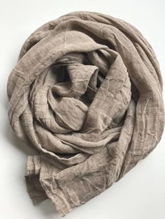 Natural Linen Scarf 20*67"-Rustic Scarf-Softened wrinkled linen shawl-Eco friendly Scarf-Scarf for Her/him-Boho Scarf-Pure Linen Scarf-gift Bohemian Linen Shawl, Beige Linen Bohemian Scarf, Bohemian Beige Linen Scarf, Linen Shawl, Boho Scarf, Linen Scarf, Boho Scarfs, Linen Scarves, Scarf Gift