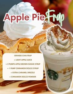 an advertisement for the apple pie appliance is shown in front of some desserts