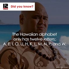 the hawaiian alphabet only has twelve letters a e i o h k l m n p and w