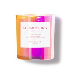 Indulge in the summer fling of your dreams with Moodcast Fragrance Co.'s 8oz Summer Fling Candle. With notes of juicy strawberry, refreshing bamboo, and creamy coconut milk, let this candle transport you to long days and hot nights. A must-have for any romantic at heart. Cranberry Dessert, Travel Tin Candles, Summer Fling, Vegan Coconut, Coconut Wax Candles, Clean Fragrance, Glass Jar Candles, Holiday Gift Sets, Candle Gift Set