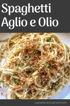 spaghetti with sauce and parmesan cheese on top is featured in this cover image