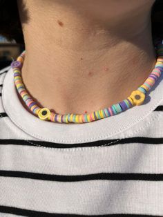 Multicolor Heishi Beaded Necklace| Heishi Beaded Necklace | Surfer Necklace | Colorful Heishi Beaded Necklace | Surfer Necklace, Necklace Colorful, Heishi Beads, Colourful Necklace, Beaded Necklaces, Necklace Etsy, Ideal Gift, Beaded Necklace, Jewelry Necklaces