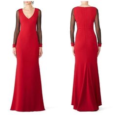 Badgley Mischka Red And Black Dress Size 8 Exquisite Gown Sheer Sleeves Has A Tear In One Sleeve That Can Be Repaired Reflected In Price Red And Black Dress, Badgley Mischka Dress, Exquisite Gowns, Size 8 Dress, Sheer Sleeves, Badgley Mischka, Red And Black, Colorful Dresses, Black Dress