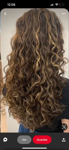 Curly Brown Blonde Highlights, Brown Highlighted Curly Hair, Highlights On Wavy Brown Hair, Highlight Inspo For Light Brown Hair, Highlights On 2c Hair, 2c Blonde Hair, Wavy Brunette Hair With Highlights, Highlights Curly Hair Blonde, Curly Hair Partial Highlights