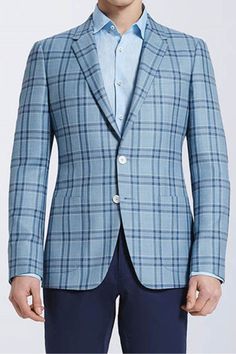 Discover Modern Light Blue Plaid Suit Blazer Casual Prom at BradyMensuit. Shop Light Blue Plaid Polyester & Polyester Blend Single Breasted mens blazer jacket both for causal, prom or business. New blazers for men and tuxedo jackets are also offered in any size. Checkered Blazer Outfit, Blue Plaid Suit, Prom Blazers, Light Blue Jacket, Checkered Blazer, Light Blue Plaid, Blazer Casual, Mens Blazer, Mens Blazer Jacket