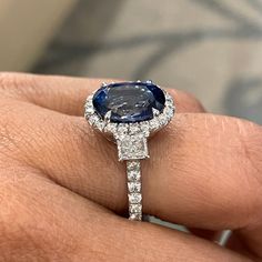 An enviable jewel, this ring sports some dazzling Diamonds & a sparkling Sapphire. Gemstones Type: Sapphire Gemstones Shape: Oval Gemstones Weight: 5.92 ctGemstones Color: Blue Diamonds Shape: Round & Radiant Side Diamonds Weight: 1.75 ct Side Diamond Color: F - G Side Diamond Clarity: VS (Very Slightly Included) Metal: 18K White Gold Metal Wt: 4.3 gms Setting: Prong & Pave Finger Size: 7 To have the ring sized, please note the desired size in Special Instructions during checkout. Ice Princess, Sapphire Diamond Ring, Princess Diamond, Sapphire Gemstone, Sapphire Diamond, Blue Diamond, Diamond Clarity, Diamond Shapes, Sapphire Ring