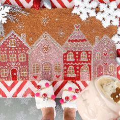 I bought a simple gingerbread doormat end of season last year and made it my own with some acrylic paint! Christmas doormat, Valentine’s Day doormat, DIY Christmas Gingerbread Doormat, Christmas Doormat, Holiday Door, Wonderful Time, Christmas And New Year, Creative Ideas, Made It, Acrylic Paint