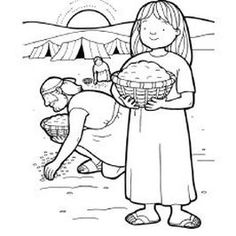 a woman holding a basket in her hands