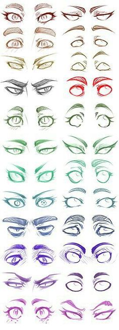 an image of different colored eyes