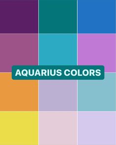 the aquarius colors are all in different shades and sizes, including blue, green, yellow