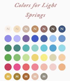 the colors for light spring are shown here