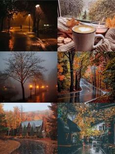 the collage shows several different scenes in autumn