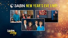 the three new year's eve live show with fireworks in the sky and people standing around