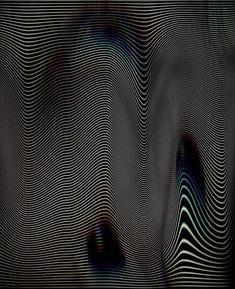 an abstract black and white image with wavy lines in the middle, as if it were distorted