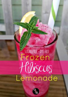 a pink lemonade drink with ice and mint garnish