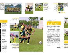 an article about girls'soccer is featured in the magazine