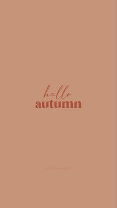 an orange book cover with the words hello autumn written in red on top of it