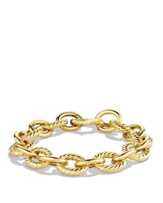 David Yurman Oval Large Link Bracelet in Gold Luxury Oval Bracelet With Solid Link Construction, Luxury Oval Chain Bracelet For Formal Occasions, Bvlgari Jewelry, Vintage Charm Bracelet, David Yurman Jewelry, Gold Link, Women Diamond, Artistic Jewelry, David Yurman