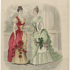 Revue de la Mode, Gazette de la Famille, 1887, No. 832: Etoffes de la M.on Le Houssel (...), anonymous, 1887 - Rijksmuseum Late 19th Century Fashion, Nineties Fashion, Victorian Women