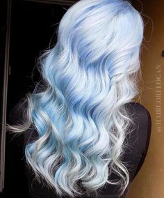 Icy Silver Blue Hair, Blue Hair Ombre, Unique Hair Colors, Ice Goddess, Ice Blue Hair, Icy Blue Hair, Silver Blue Hair, Baby Blue Hair, Icy Hair