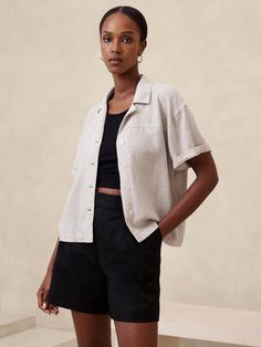 Linen-Blend Shirt | Banana Republic Factory