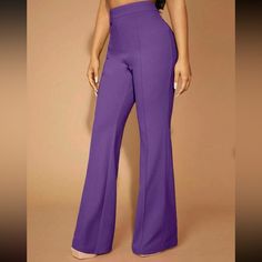 Size: Xs (2) Condition: Nwt Color: Violet Purple These Pants Are Super Stretchy And Comfy, They Zip On The Right Side Hip Elegant Pant, Bachelorette Party Outfit, Loose Trousers, Flare Leg Pants, Plus Size Pants, Mua Sắm, Inspiration Mode, Flare Pants, Straight Leg Pants