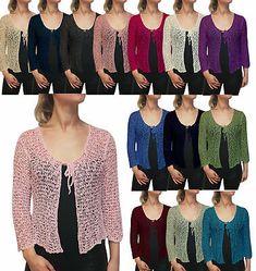 Premium Quality Ladies Popcorn Style Crochet Stretch Fish Net Bolero Shrug Open Cardigan , Women's Top Casual Long Sleeve Open Knit Shrug, Fitted Casual Crochet Cardigan, Fitted Crochet Cardigan Casual Style, Casual Crochet Shrug For Fall, Bolero Shrug, Knit Shrug, Crochet Bolero, Fish Net, Plus Size Cardigans