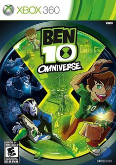 ben 10 omniverse on the cover of an xbox video game, featuring ben and his friends