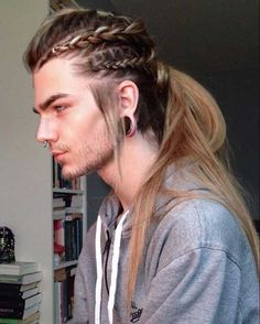 Man With Long Hair, Viking Braids, Viking Hair, Punk Hair, Corte De Cabelo Masculino, Side Braid, Hair Reference, Long Hair Styles Men