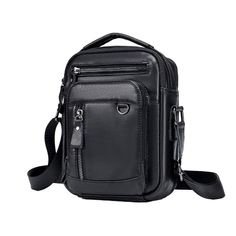 PRICES MAY VARY. ①The men's shoulder bag is made of high quality leather and has a unique quality feel. ②The size of 6.69*2.55*8.66(in) provides you with plenty of storage space for all your daily necessities, perfect for your daily use. ③There is a carry handle on the top, so you can always use it as a handbag or crossbody bag,or an everyday leather purse.With the adjustable shoulder strap design, it is easy and comfortable to carry. Making it suitable for many occasions. ④Practical multiple po Messenger Bag For Men, Mens Crossbody Bag, Bags Messenger, Vintage Shoulder Bag, Messenger Bag Men, Genuine Leather Bags, Leather Messenger, Black Cross Body Bag, Pouch Bag