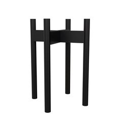 a black table with two legs on it