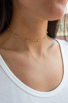 Elizabeth Jewelry, Sterling Silver Choker, Tie Necklace, Silver Choker, Gold Choker Necklace, Minimal Jewelry, Gold Choker, Chain Choker Necklace, Fall Jewelry