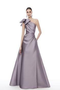 Frascara 4330-2 - Mydressline Luxury Purple Tie For Formal Occasions, Mob Dresses, One Shoulder Gown, Sleeveless Gown, Stunning Dresses, Full Skirt, Dress With Bow