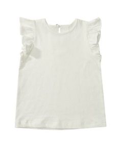 Dotty Dungarees Girls' Cotton Edie Frill Sleeve Top - Baby, Little Kid, Big Kid Dungarees Outfits, Frill Top, Frill Tops, Frill Sleeves, Summer Tee, Pearl Buttons, Dungarees, How To Look Pretty, No Frills