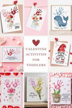 valentine's day activities for toddlers with handprints and hearts on them