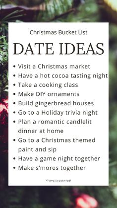 christmas bucket list for date ideas