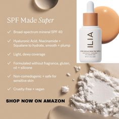 ILIA - Super Serum Skin Tint SPF 40 | Non-Comedogenic, Vegan, LIghtweight to Help Against Blue Light, + Pollution while Hydrating, Smoothing, + Refining (Porto Ferro ST10, 1 fl oz | 30 ml)
Amazon Affiliate