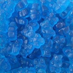 blue gummy bears sitting on top of each other