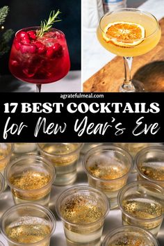 These New Year's Eve cocktail ideas are perfect to ring in the New Year at your party! They include simple and easy recipes for all sorts of options like vodka, mezcal, tequila, Aperol, Campari, and champagne cocktails. Many of them are batch cocktails that can easily serve a crowd of people! New Years Eve Shooters, Big Batch New Years Cocktails, Best Cocktails For A Party, Simple New Year’s Eve Cocktail, Nye Drink Ideas, Nye Cocktail Recipes, New Year’s Eve Drinks, Nye Cocktails, New Years Eve Cocktails