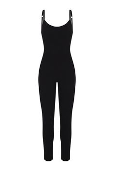 Designed in collaboration with U.S. Ski & Snowboard, the Janica Jumpsuit features a spaghetti strap and a scoop back with an embroidered U.S. Ski & Snowboard logo. 284 grams of 100% pure cashmere in 12-gauge knit Sleeveless jumpsuit Patch detail on back Elastic cuff ankle 52 1/2" total length, 26 1/2" inseam (size small) Dry Clean Only All sale items are FINAL SALE. Black Spaghetti Strap Jumpsuits And Rompers For Loungewear, Black Spaghetti Straps Jumpsuits For Loungewear, Black High Stretch Bodysuit With Spaghetti Straps, Black High Stretch Spaghetti Strap Bodysuit, Black Elastane Jumpsuits And Rompers For Loungewear, Black Fitted Jumpsuits And Rompers With Spaghetti Straps, Casual Black Bodysuit With Spaghetti Straps, Fitted Black Jumpsuits And Rompers With Spaghetti Straps, Black Fitted Jumpsuit With Spaghetti Straps