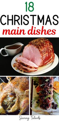 christmas main dishes collage with text overlay