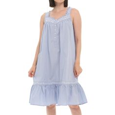 Step into a world of timeless elegance with the Alexander Del Rossa Embroidered 100% Cotton Nightgown. This exquisite piece combines the charm of vintage design with the comfort of modern craftsmanship, making it a must-have in your sleepwear collection.

- Material: 100% Cotton
- Color: Light Blue
- Size: XL
- Gender: Female
- Sleeve: Sleeveless
- Features: Intricate embroidery on bodice and shoulder straps, functional button detailing, v-neckline, ruffled hem

Crafted from breathable, lightwei Vintage Night Dress, Cotton Night Dress, Victorian Nightgown, Vintage Night, Eileen West, Cotton Nightgown, Vintage Nightgown, Night Dress For Women, Nightgowns For Women