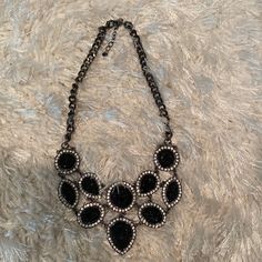 Never Worn, 19 Inches Long Black Stone Necklace, Vera Wang Jewelry, Black Stone, Vera Wang, Stone Necklace, Womens Jewelry Necklace, Black Silver, Jewelry Necklaces, Women Jewelry