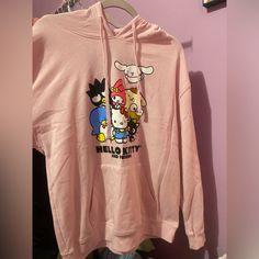 Pink Hello Kitty Hoodie Never Worn. Casual Cotton Hoodie With Character Print, Trendy Winter Hoodie With Character Print, Casual Hooded Hoodie With Character Print, Kawaii Cotton Hoodie With Cartoon Print, Cute Long Sleeve Hoodie With Cat Design, Cotton Kawaii Hoodie With Cartoon Print, Trendy Fall Hoodie With Character Print, Casual Hoodie With Character Print, Casual Fall Hoodie With Character Print